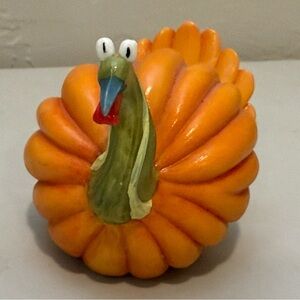 2009 Enesco Home Grown Collectible Pumpkin Turkey Figurine Thanksgiving